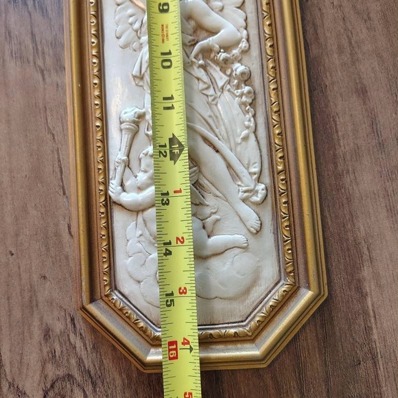 Vtg Dart Int Cherub Angel Goddess Wall Hanging Decor Ethereal Gold Frame - Picture 9 of 12